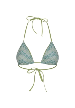 Casablanca wavy-monogram tie bikini top - Green