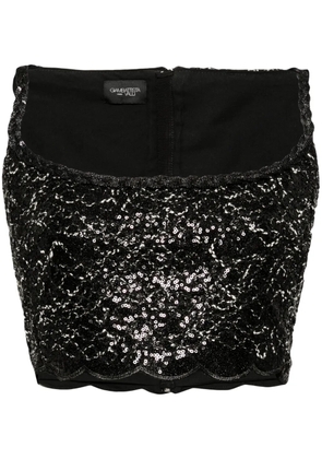 Giambattista Valli sequin-embellishment scallop-hem tank top - Black