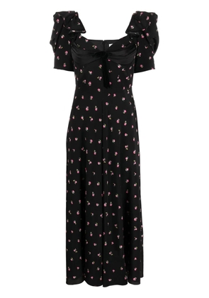 Alessandra Rich floral-print midi dress - Black