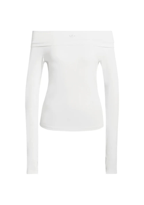 adidas long-sleeve off-the-shoulder top - White