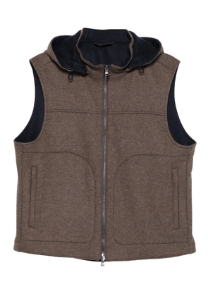 Barba hooded zip-fastening waistcoat - Brown