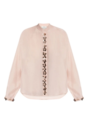 Forte Forte flower-embellished shirt - Pink