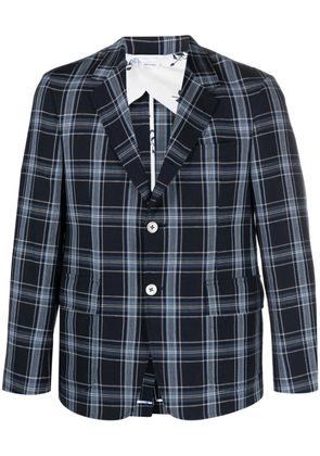 Thom Browne checked virgin wool blend blazer - Blue