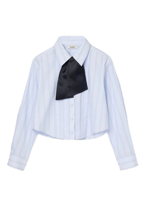 SANDRO striped buttoned cropped shirt - Blue