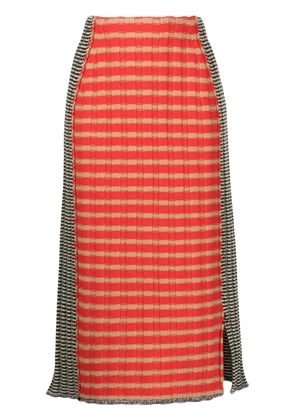 YANYAN KNITS check-print knitted skirt - Multicolour