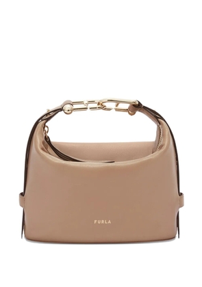 Furla mini Nuvola Arcosfera grained tote bag - Neutrals