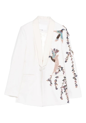 Costarellos beaded-embellishments bird-motif blazer - Neutrals