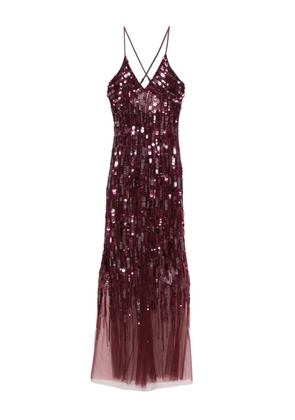 Elisabetta Franchi sequin-embellished maxi dress - Red