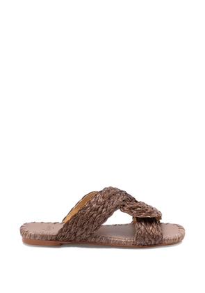 Castañer Padme/258 braided raffia flat sandals - Brown