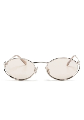 Miu Miu Eyewear oval-frame metal sunglasses - Silver