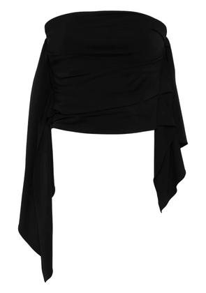 The Attico strapless draped crop top - Black