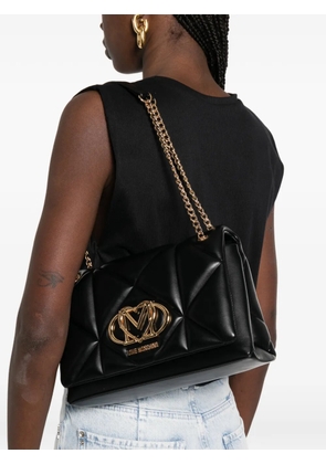 Love Moschino logo-lettering shoulder bag - Black