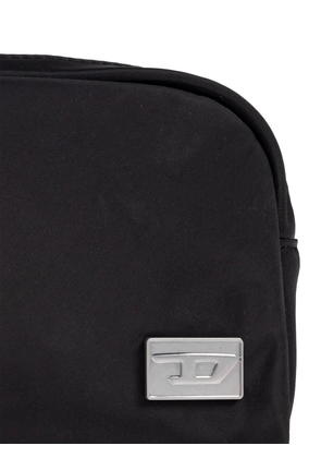 Diesel logo-plaque wash bag - Black