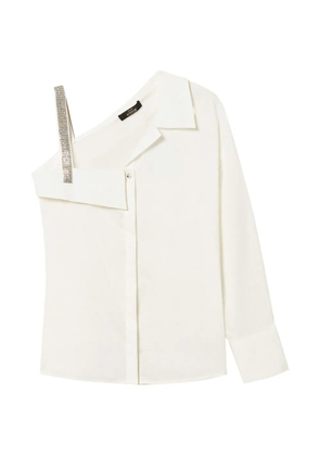 TWINSET one-shoulder embellished shirt - White