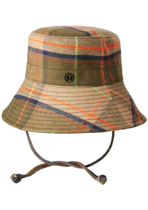 Maison Michel Angele tartan check bucket hat - Neutrals