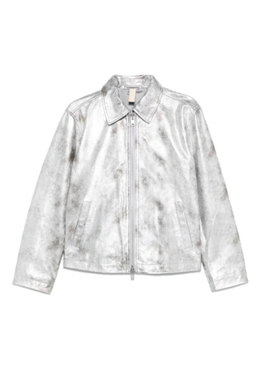 Sunflower snakeskin-effect zip-front jacket - Silver