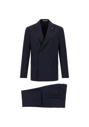 Pal Zileri Lord double-breasted metal brooch suit - Blue