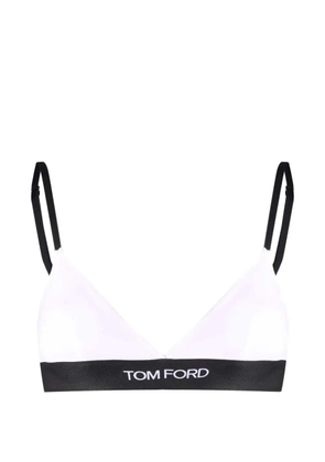 TOM FORD logo-band triangle bra - White