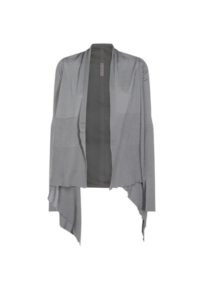 Rick Owens ribbed-knit asymmetric cardigan - Grey