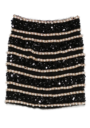 Balmain striped mini skirt - Black