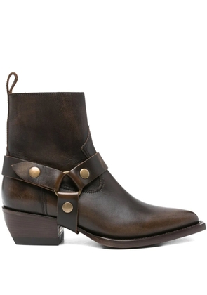 Golden Goose 40mm leather ankle-strap boots - Brown
