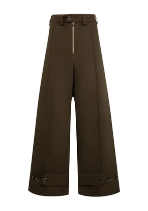 Christopher John Rogers tab wide-leg trousers - Brown