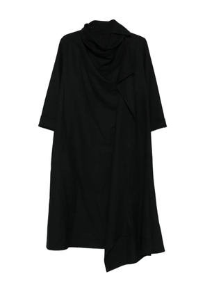 Yohji Yamamoto draped midi dress - Black