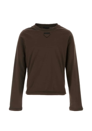 Prada triangle-logo T-shirt - Brown