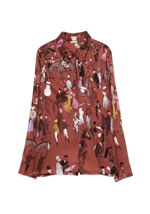 Hermès Pre-Owned 2000s silk shirt - Brown