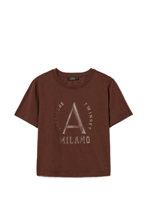 TWINSET logo-print T-shirt - Brown
