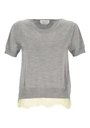 Alexander McQueen ribbed-trim top - Grey