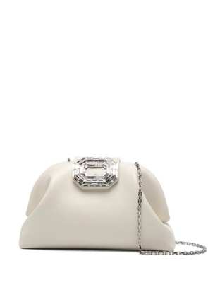 Amina Muaddi Camelia embellished clutch bag - Neutrals