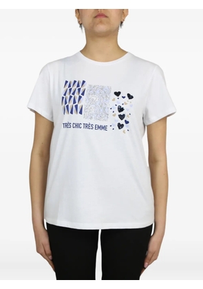 Marella geometric-heart print T-shirt - White