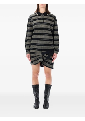 MARANT ÉTOILE striped-pattern mini polo dress - Grey