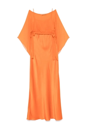 Alberta Ferretti cape-detail maxi dress - Orange