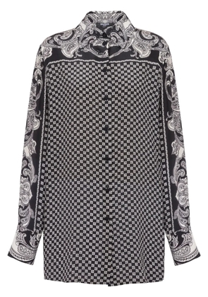 Balmain paisley-print silk shirt - Black