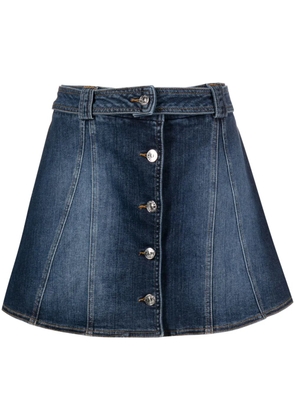 Chiara Ferragni Eye Star-embroidered denim mini skirt - Blue