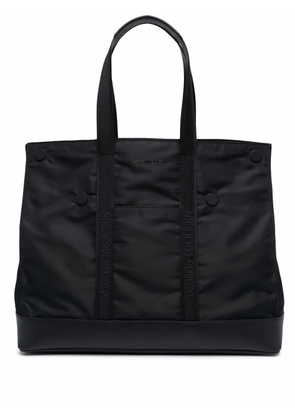 Alexander McQueen logo-embroidered tote - Black