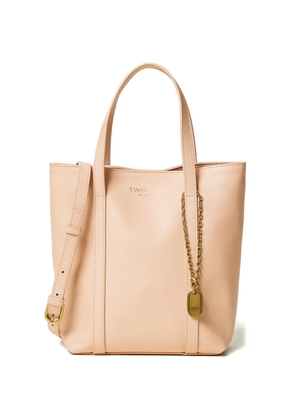TWINSET chain-detail leather tote bag - Pink