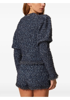 TWINSET jacquard fringed jacket - Blue