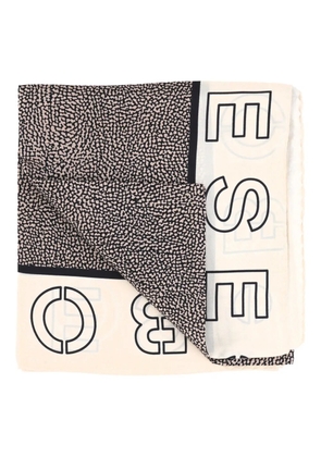 Borbonese patterned logo-detail scarf - Neutrals