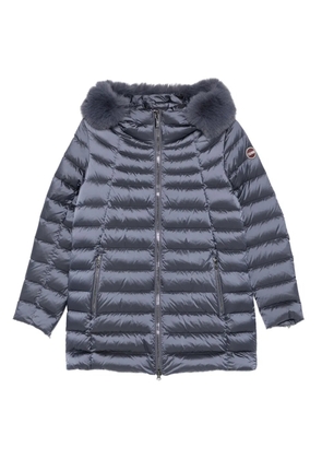 Colmar quilted fur-trimmed coat - Blue