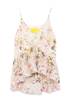 Marques'Almeida printed chiffon top - White