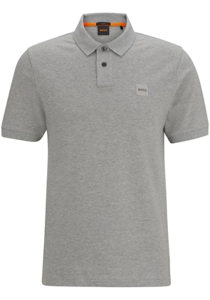 BOSS logo-appliqué polo shirt - Grey