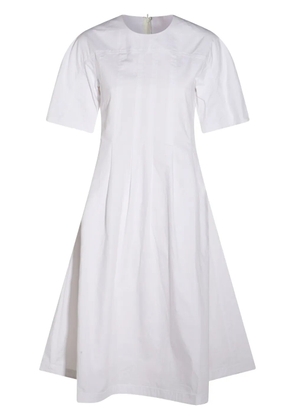 Add cotton midi dress - White