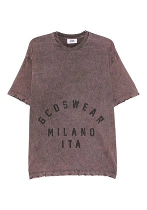 GCDS distressed-effect graphic-print t-shirt - Red