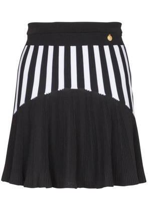 Balmain ribbed-knit pleated skirt - Black