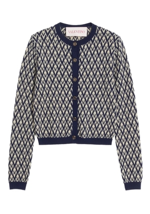 Valentino Garavani Toute La V jacquard cardigan - Blue