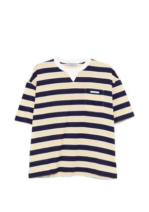 Prada striped chest pocket T-shirt - Neutrals