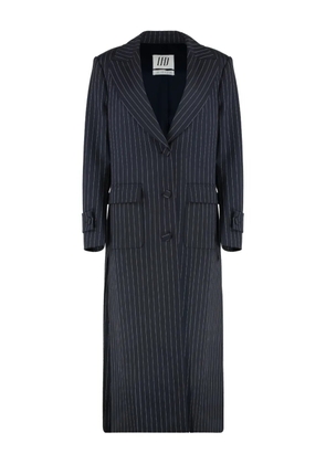 Les Filles d'Eva padded-shoulders striped coat - Blue